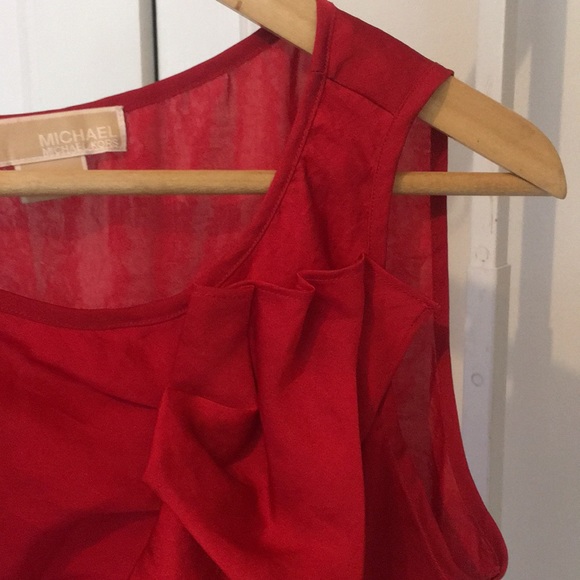 Michael Kors Red Ruffle Blouse - Picture 7 of 7